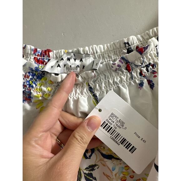 🔴Tanya Taylor Stassi Floral Crochet Cotton‎ Top size 0 - Picture 5 of 7